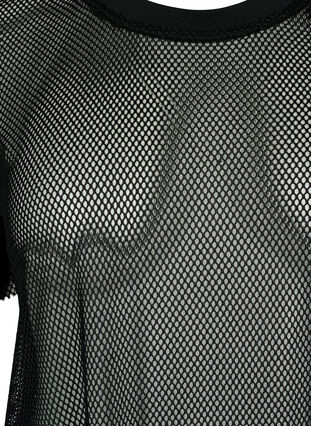 Bluzka z siateczki z krótkim rekawem, Black, Packshot image number 2