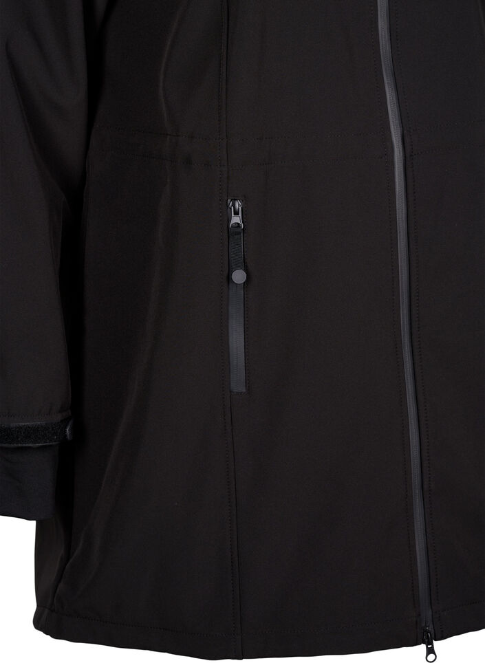 Kurtka softshell z odpinanym kapturem, Czarne, Packshot image number 3