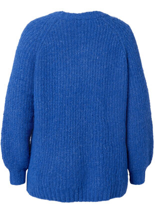 Dzianinowy sweter z welna i raglanowymi rekawami, Princess Blue, Packshot image number 1