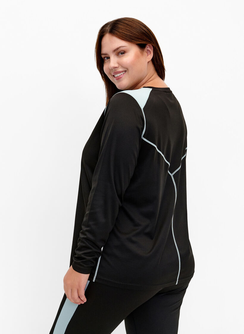 Kolorowy podkoszulek narciarski, Black w. Gray Mist, Model image number 1