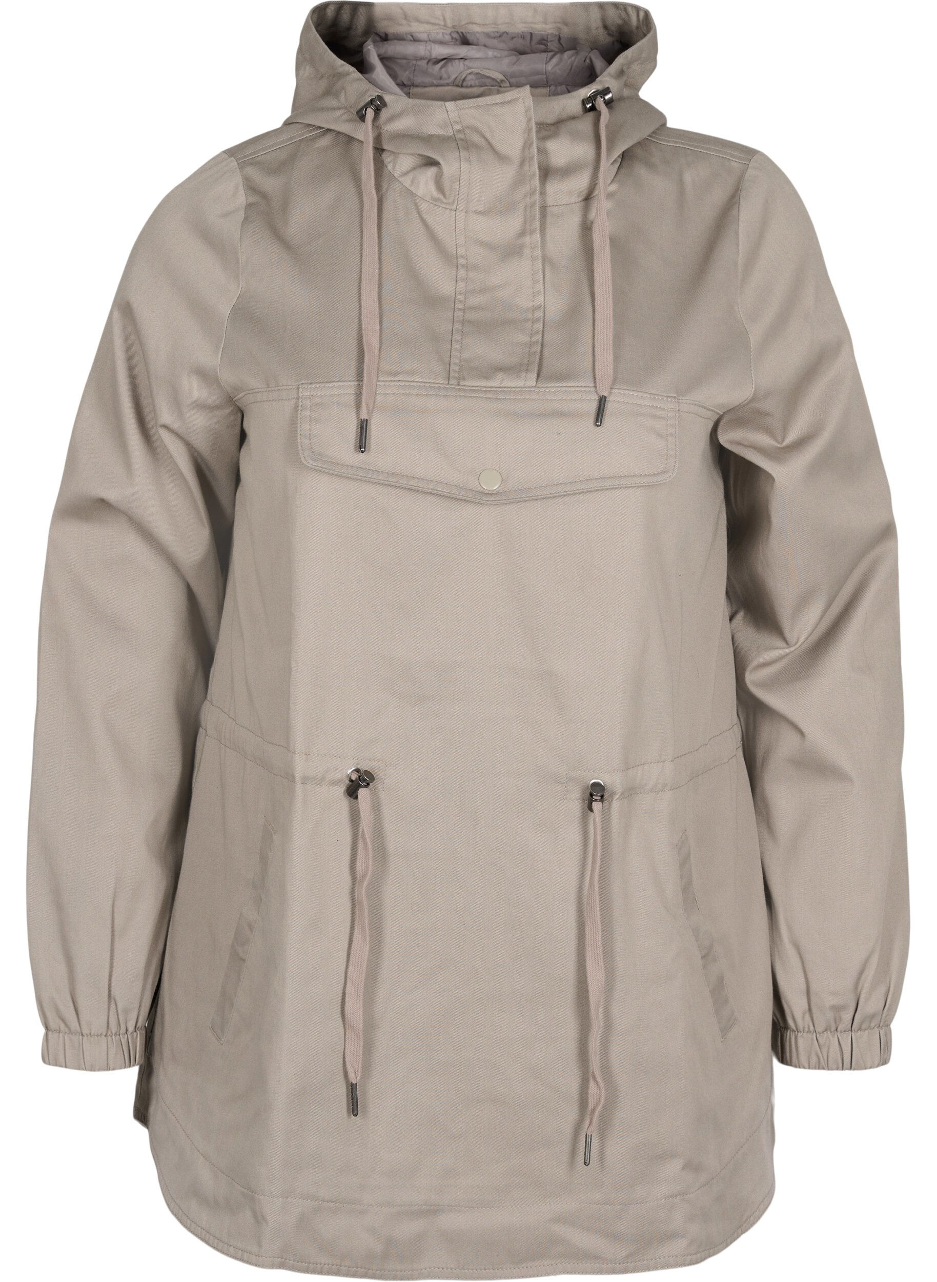 Zizzi Kurtka anorak z kapturem i kieszenia, Moon Rock, Packshot image number 0