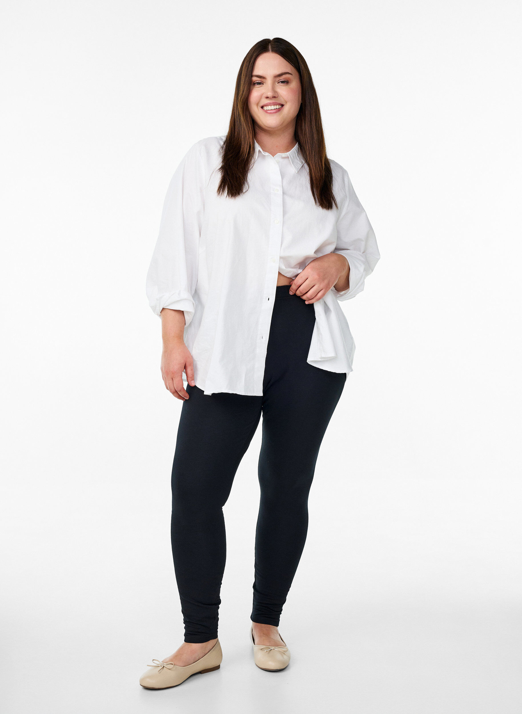 ZizziBawelniane legginsy z podszewka, Czarne, Model image number 1