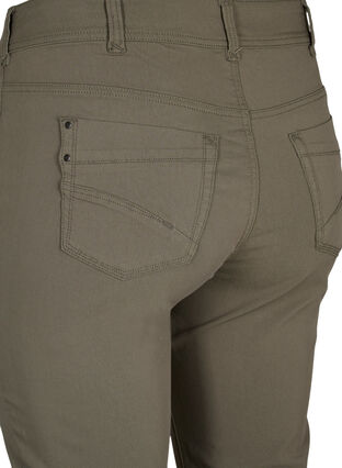 Dopasowane spodnie capri z mieszanki wiskozy, Dusty Olive, Packshot image number 3