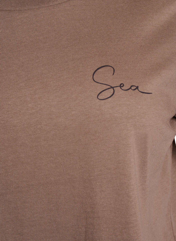 Koszulka z nadrukiem z przodu i z tylu, Brązowy, Packshot image number 2