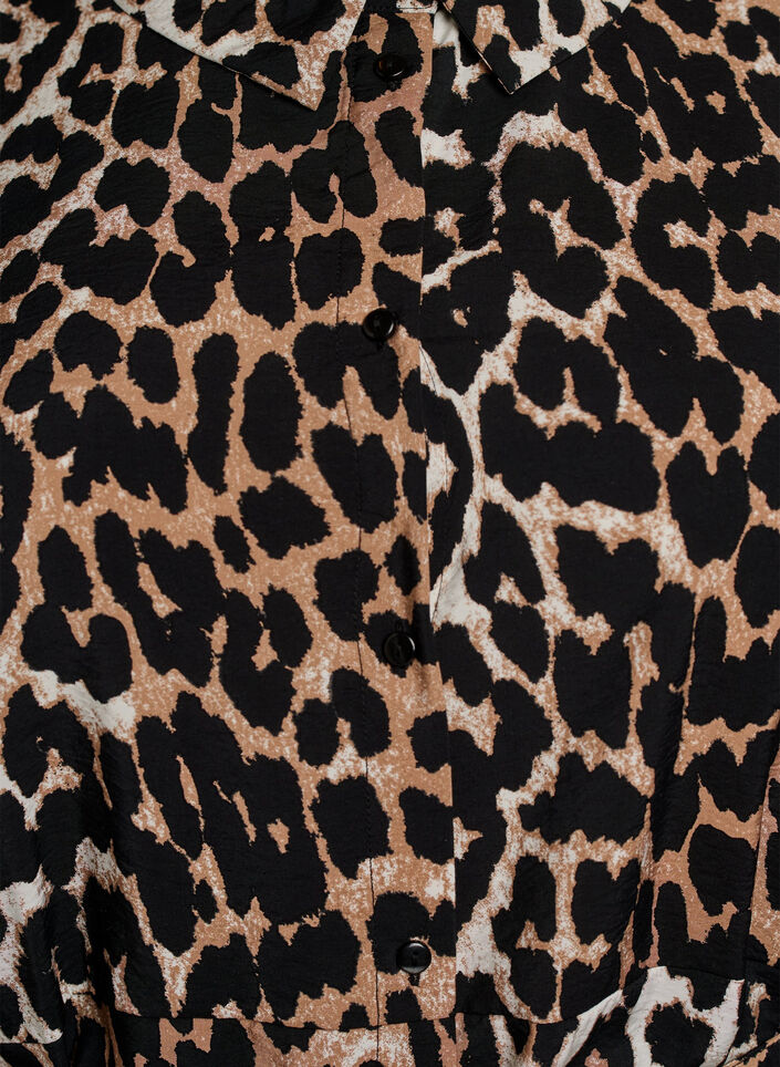 Tunika w krate z pasem do wiazania i rekawami 3/4, Brązowy, Packshot image number 2