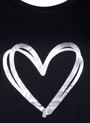 FLASH – koszulka z motywem, Black Silver Heart, Packshot image number 2