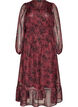 Sukienka maxi w kwiaty z marszczeniem, Ciemnobordowy, Packshot image number 0