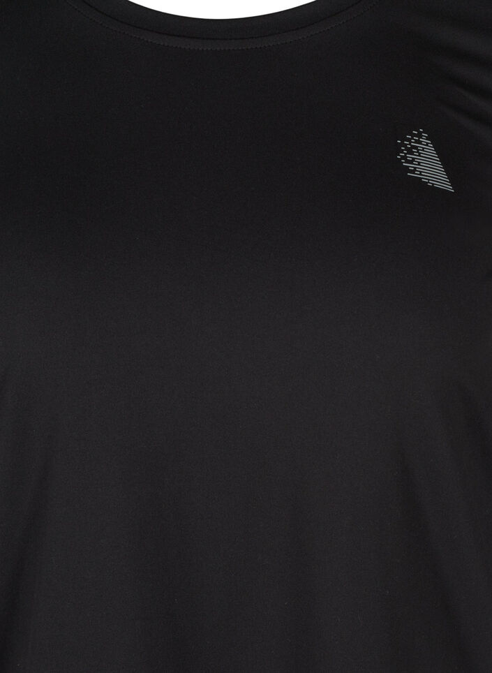 Sportowy top z rekawami 3/4, Czarne, Packshot
