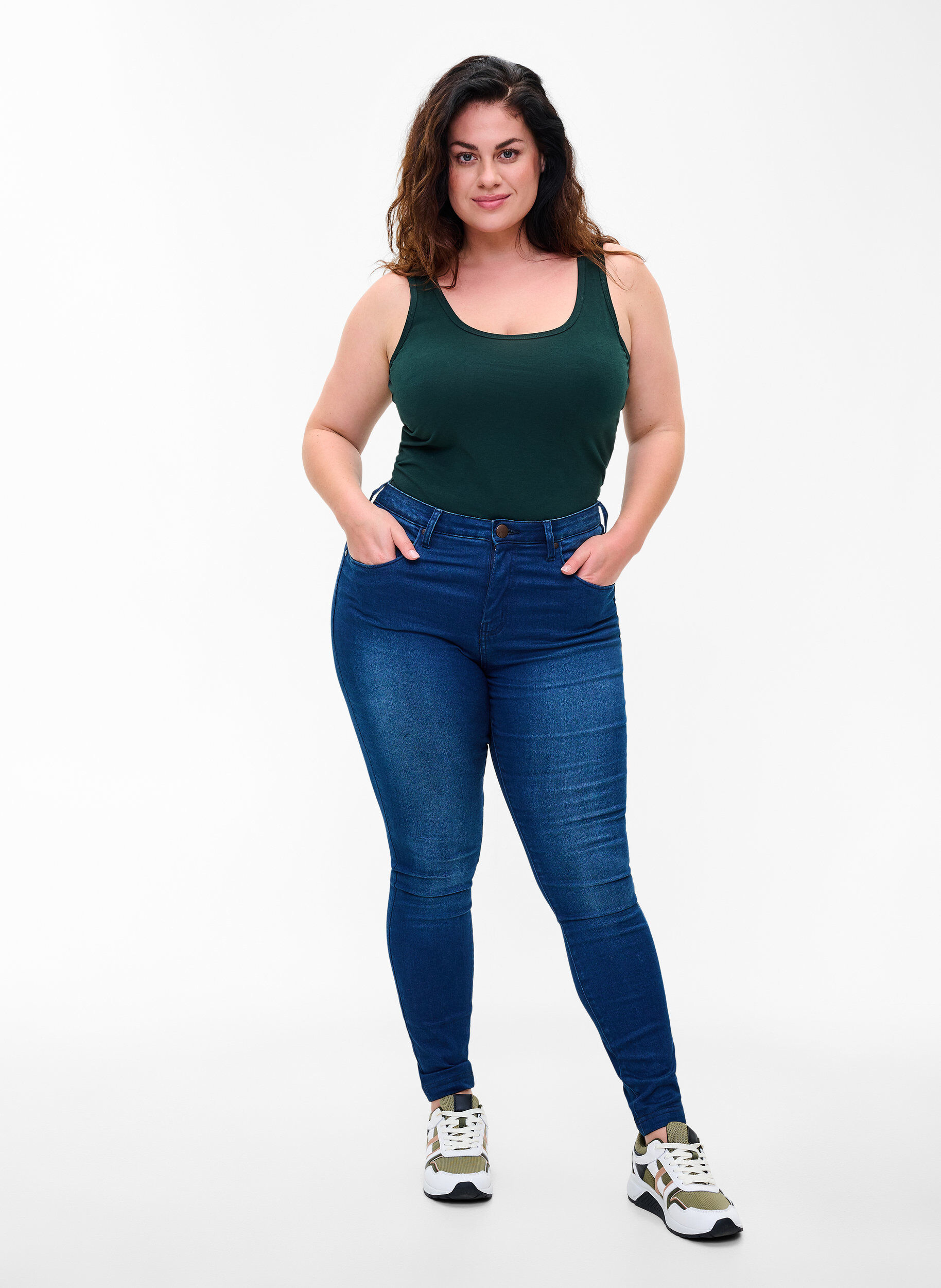 ZizziPodstawowa bawelniana koszulka, Zielony, Model image number 1