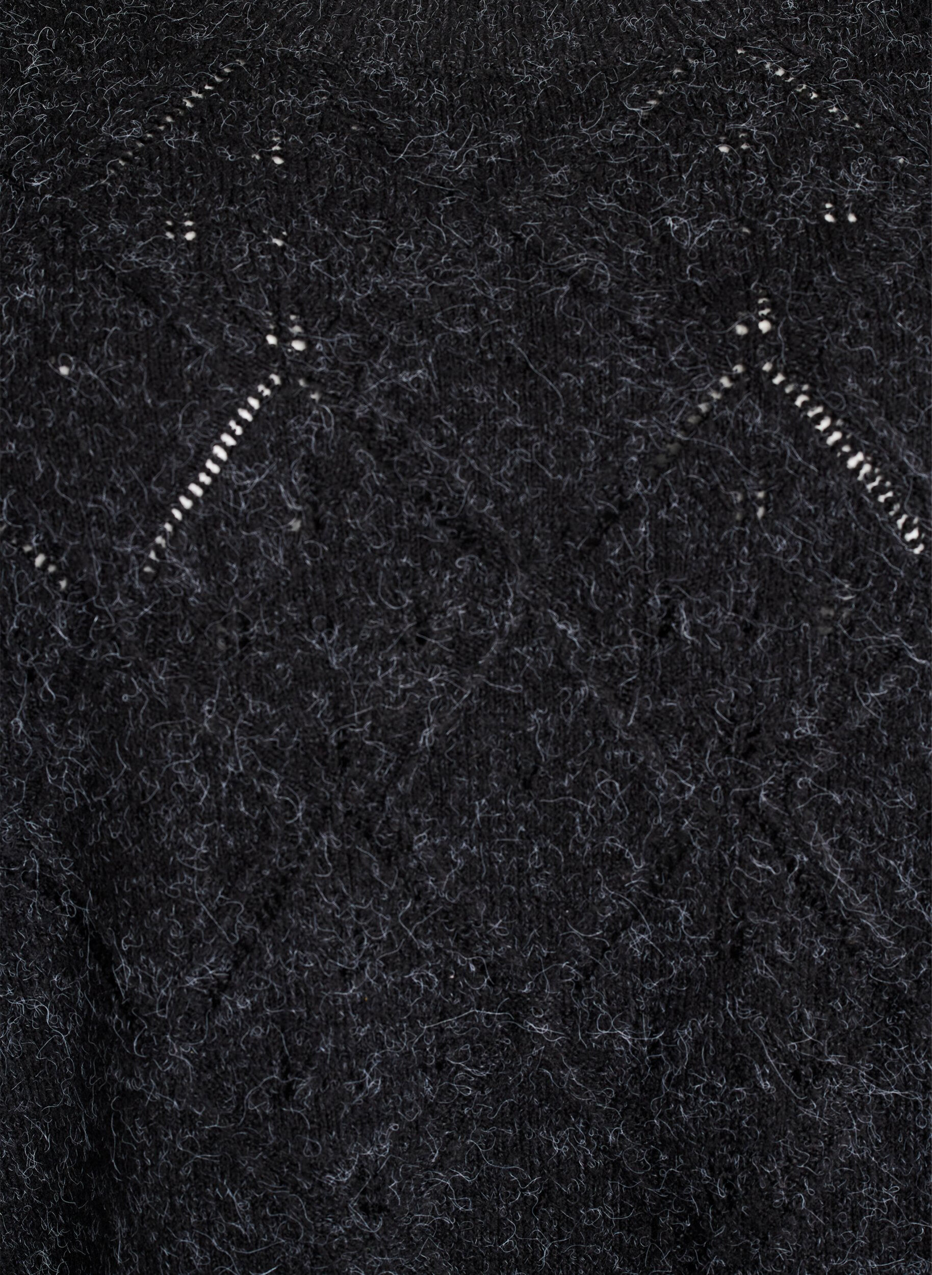 Zizzi Dzianinowy top z azurowym wzorem i bufiastymi rekawami, Ciemnoszary, Packshot image number 2