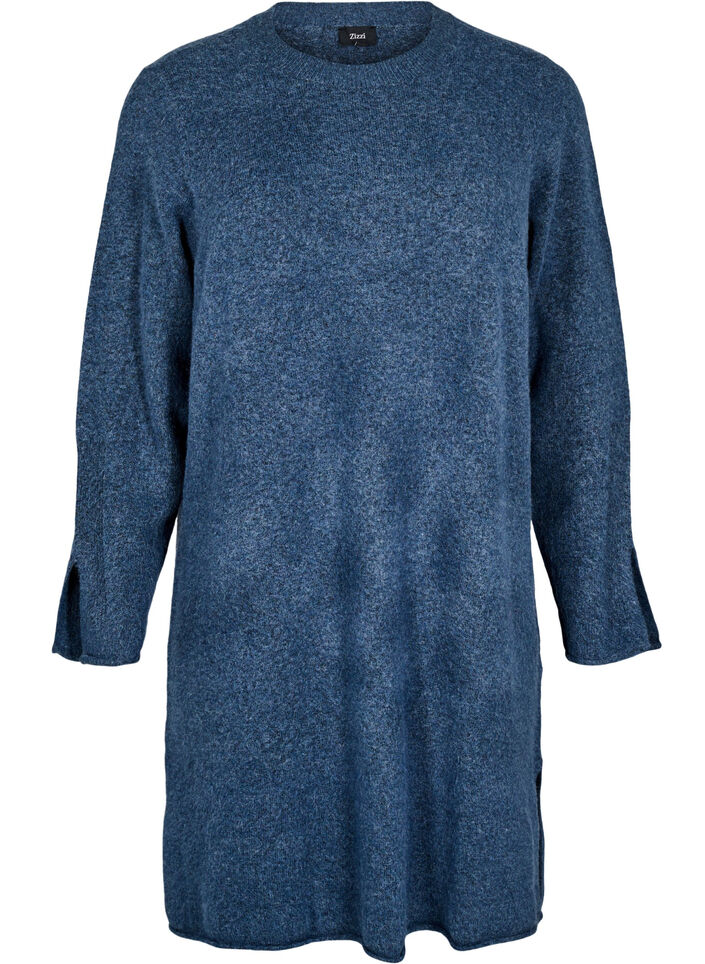 Sukienka dzianinowa z rozcieciami, Bering Sea Mel., Packshot image number 0