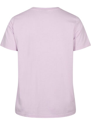 T-shirt z krótkim rekawem i dekoltem w szpic, Lavender Frost, Packshot image number 1