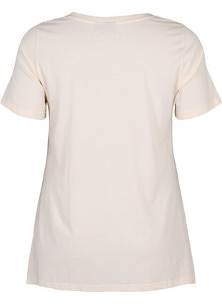 Bawelniany T-shirt z tekstowym nadrukiem, Buttercream HAPPY, Packshot image number 1