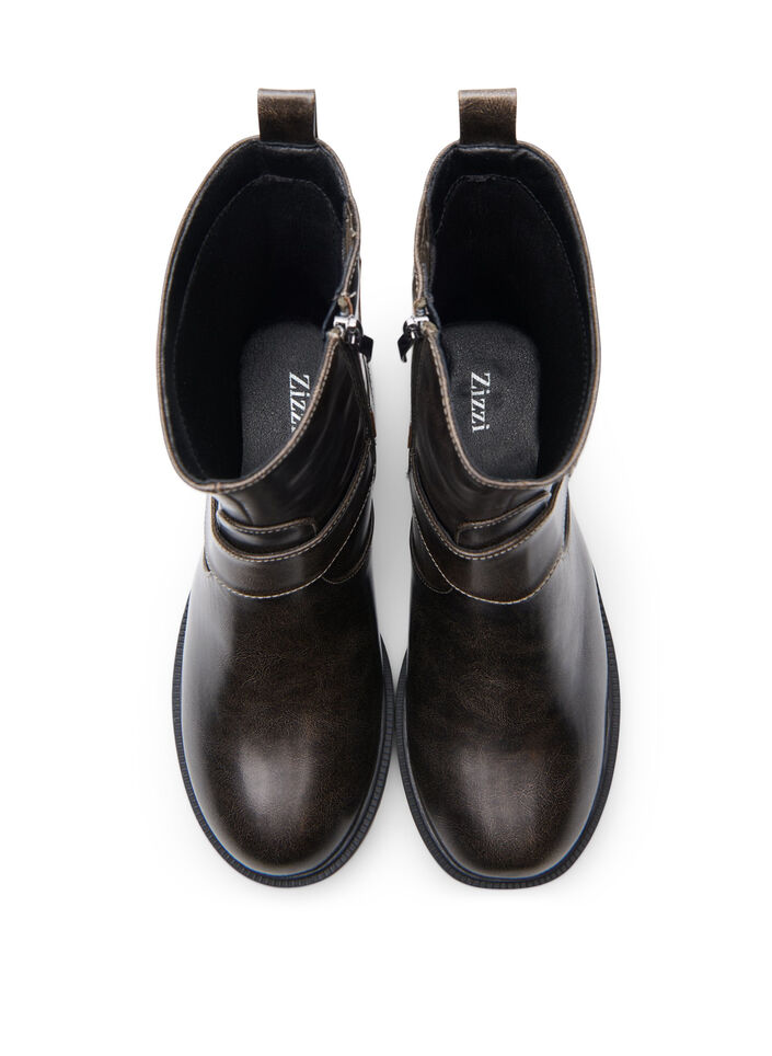 Szerokie - Krótkie buty motocyklowe, Brązowy, Packshot image number 2