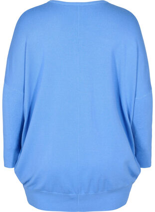 Dzianinowy sweter z okraglym dekoltem, Ultramarine, Packshot image number 1