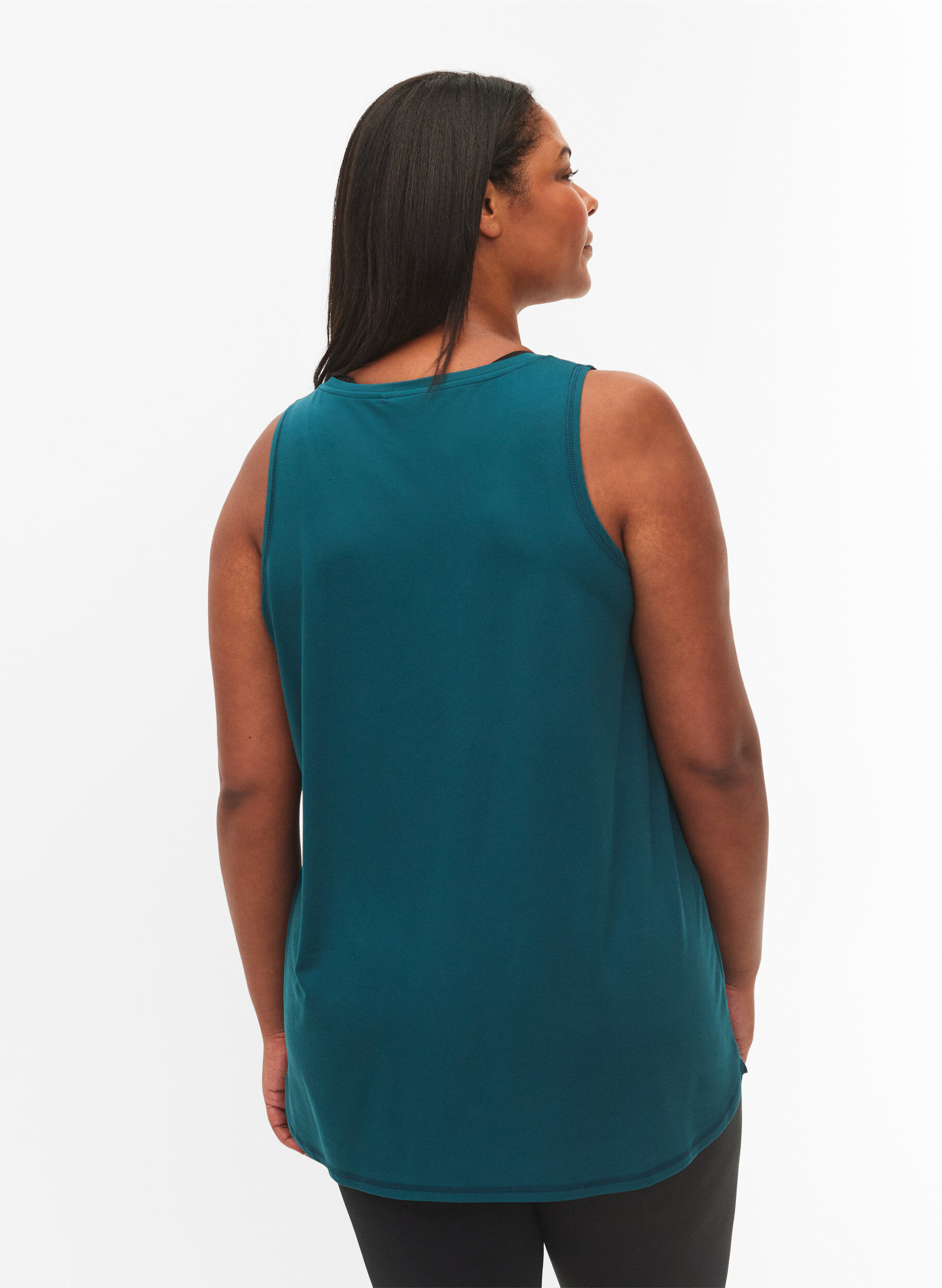 Zizzi Sportowy top z dekoltem w szpic, Zielony, Model image number 2