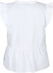 Top bez rekawów z zaszewkami i falbankami, Biały, Packshot image number 1