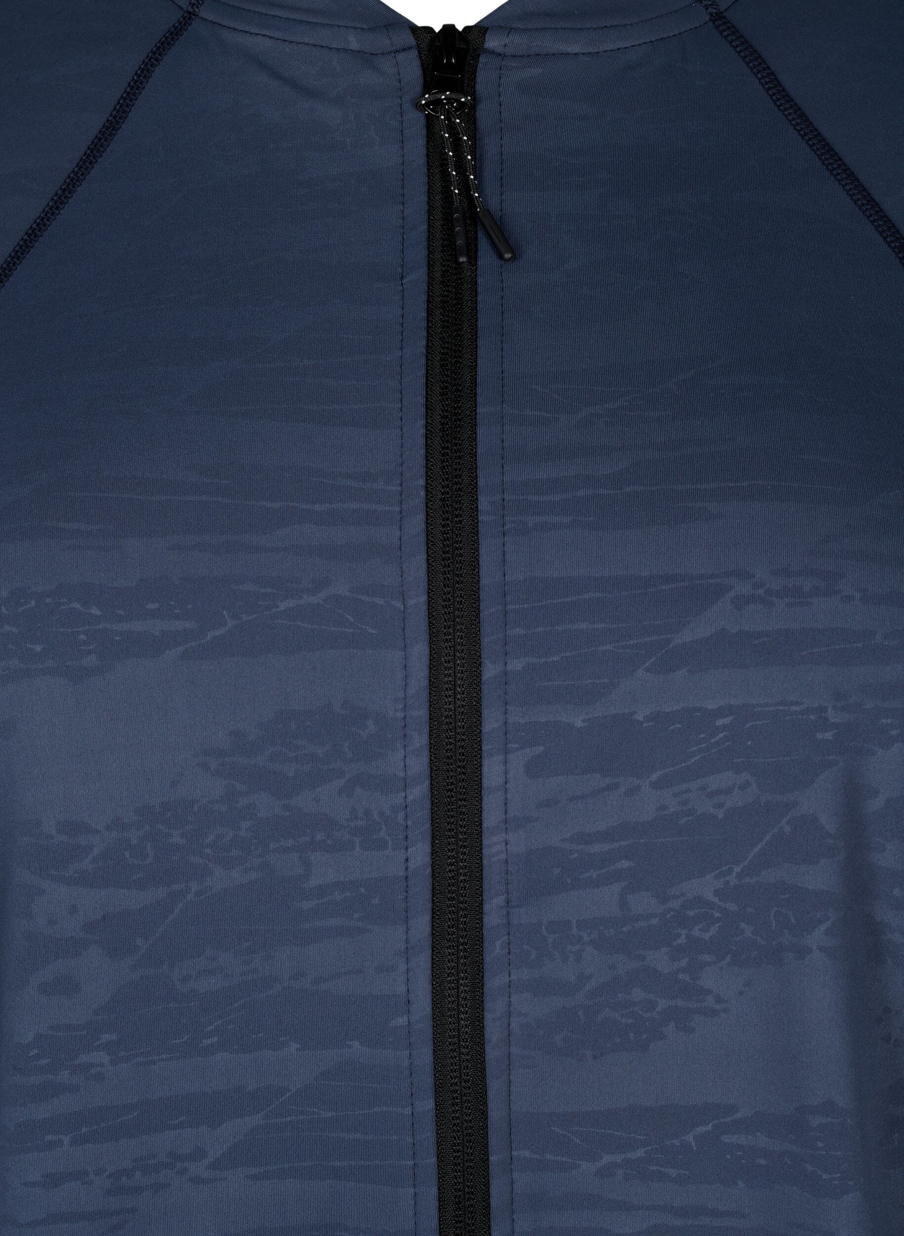 Zizzi  Bluzka treningowa z suwakiem, Mood Indigo, Packshot image number 2