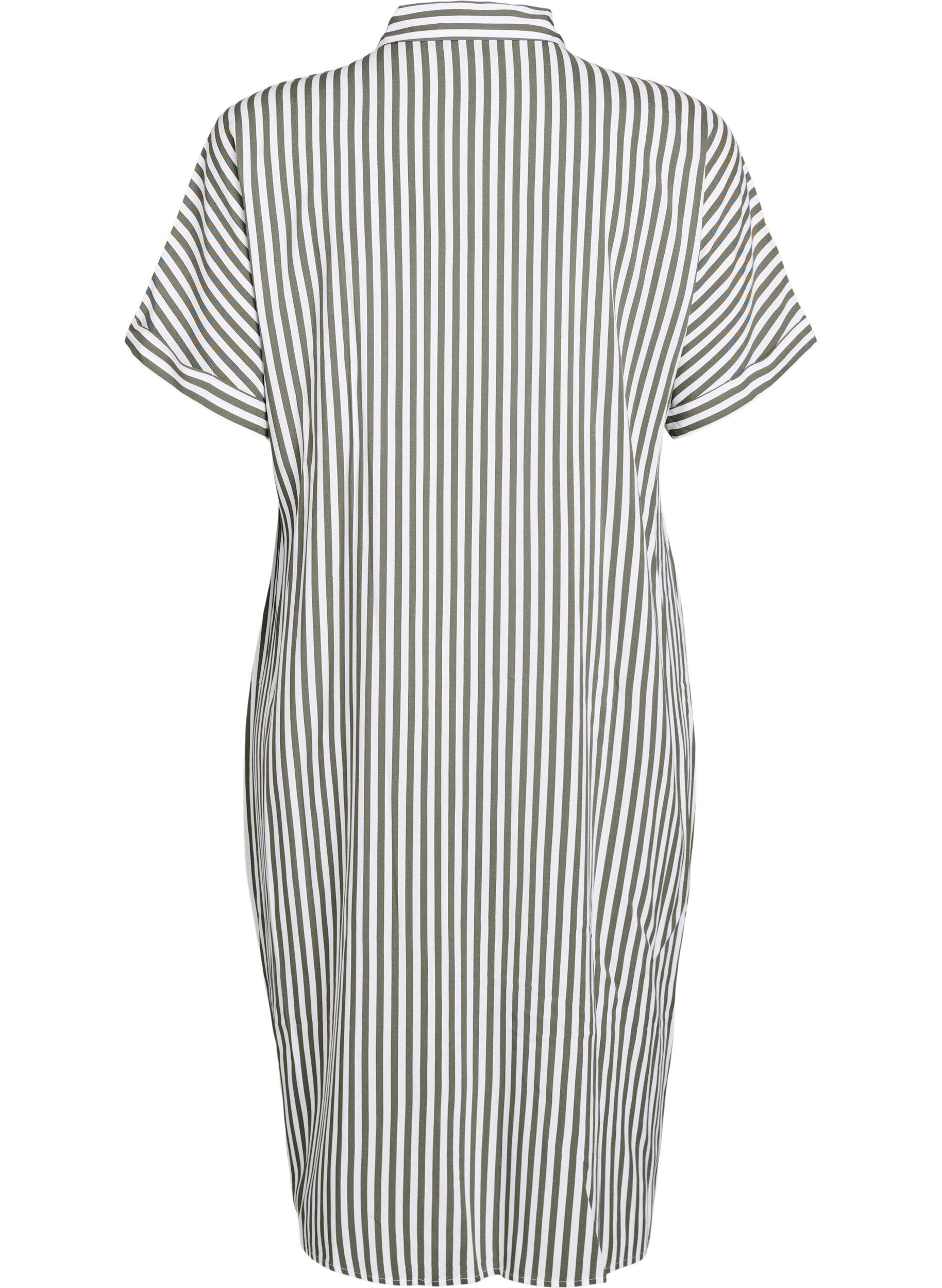 Zizzi FLASH &ndash; Dluga koszulowa sukienka z kr&oacute;tkim rekawem, Zielony, Packshot image number 1