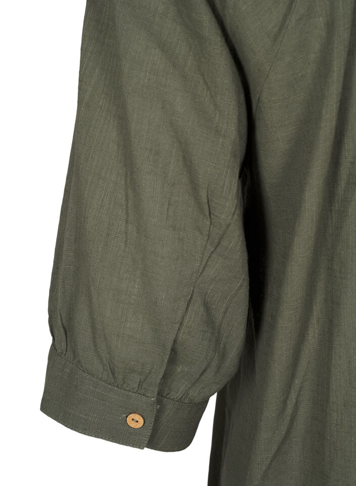 Bawelniana tunika z dekoltem w serek, Zielony, Packshot image number 3