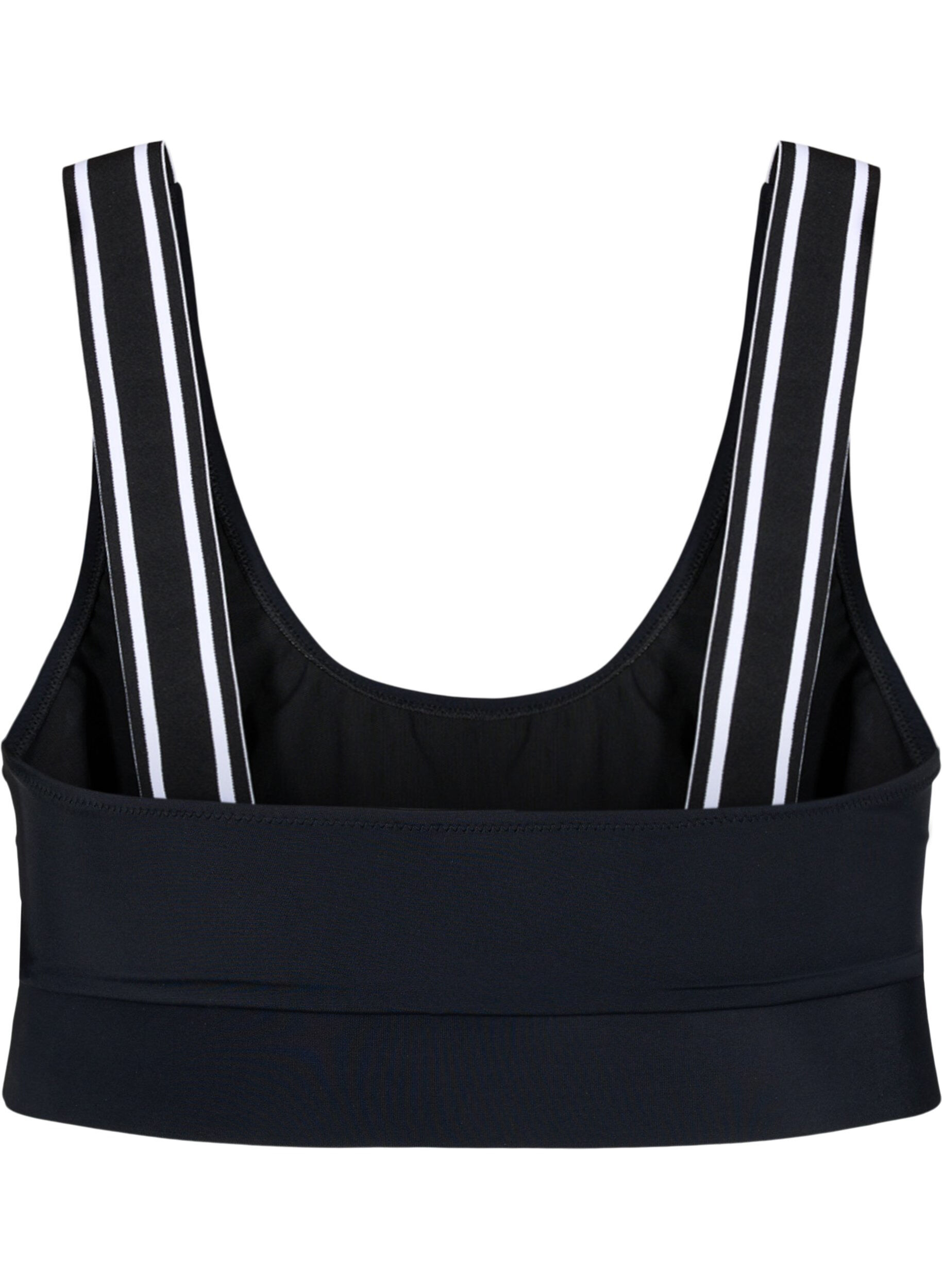 Zizzi Bikini top with striped shoulder straps, Black, Packshot image number 1