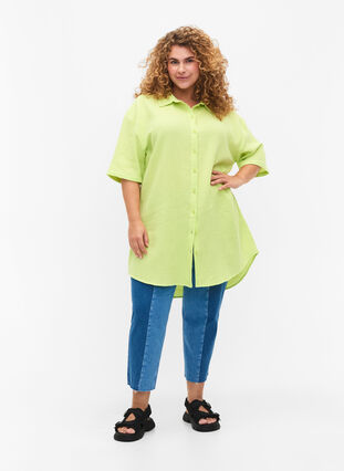 Bawelniana koszula z póldlugimi rekawami, Wild Lime, Model image number 2