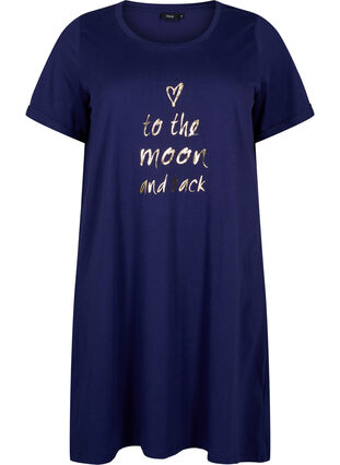 Koszula nocna z krótkim rekawem, wykonana z bawelny organicznej, Rhodonite To The Moo, Packshot image number 0