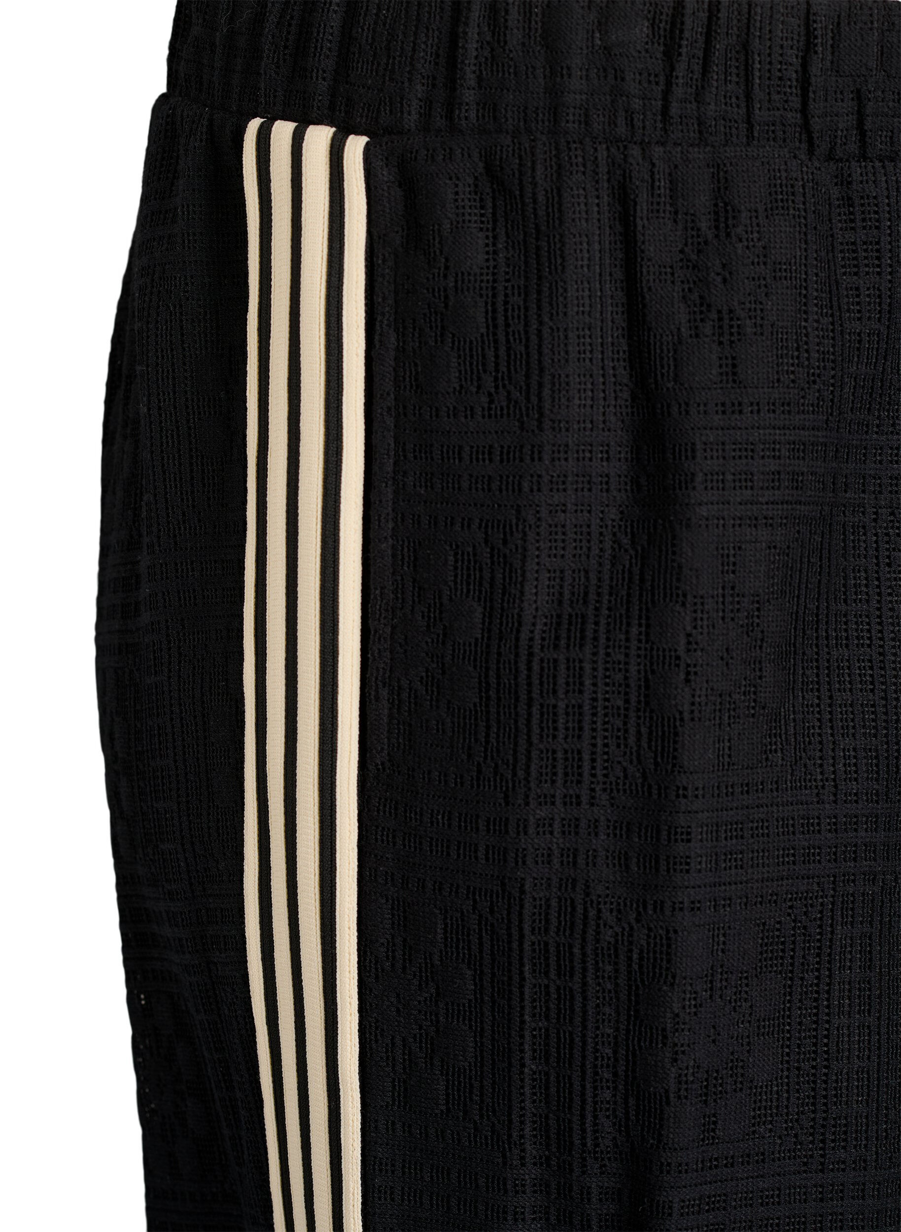 Zizzi Spodnie koronki z szerokimi nogawkami i kontrastowymi paskami, Czarne, Packshot image number 2