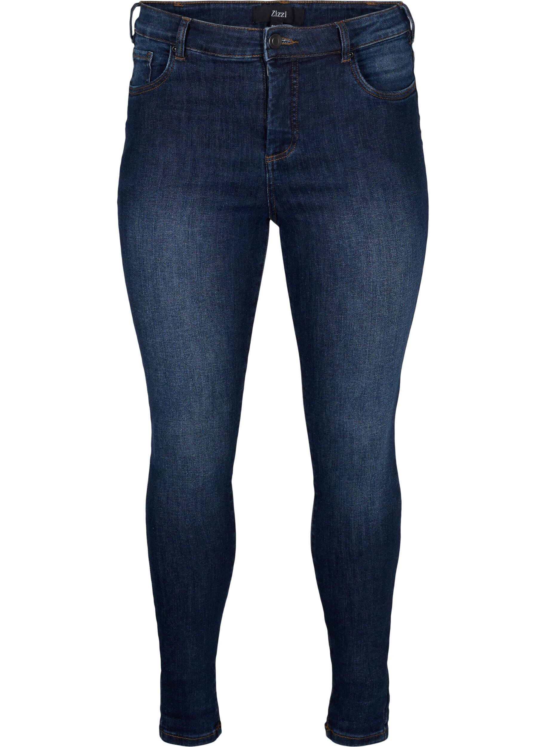 Zizzi Super slim jeans with high waist, Dark Blue, Packshot image number 0