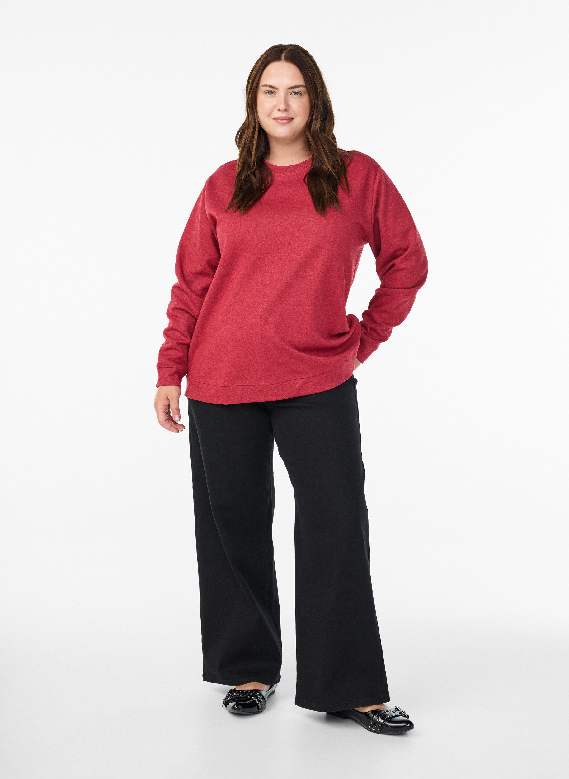 ZizziBluza z okraglym dekoltem, Czerwony, Model image number 1