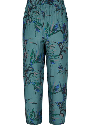Luzne spodnie z wiskozy z nadrukiem, Sea Pine Leaf, Packshot image number 1