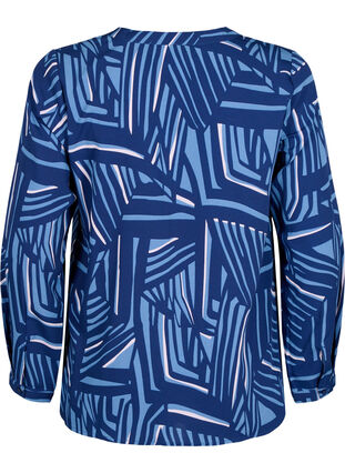 Flash – bluzka z dlugim rekawem i nadrukiem, Medieval Blue AOP, Packshot image number 1