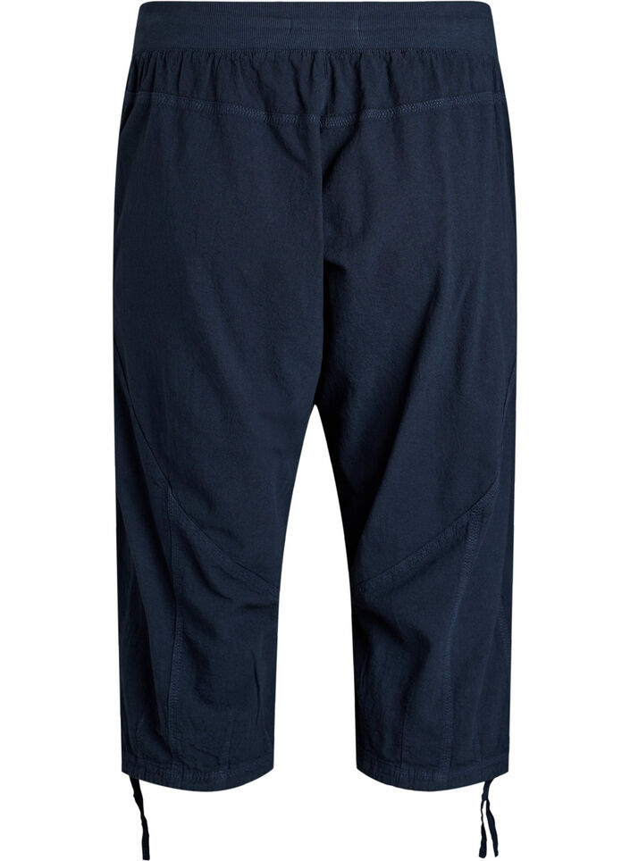 Bawelniane spodnie capri, Niebieskie, Packshot image number 1