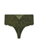 Stringi hipsterskie z koronka i microfibre, Zielony, Packshot image number 1