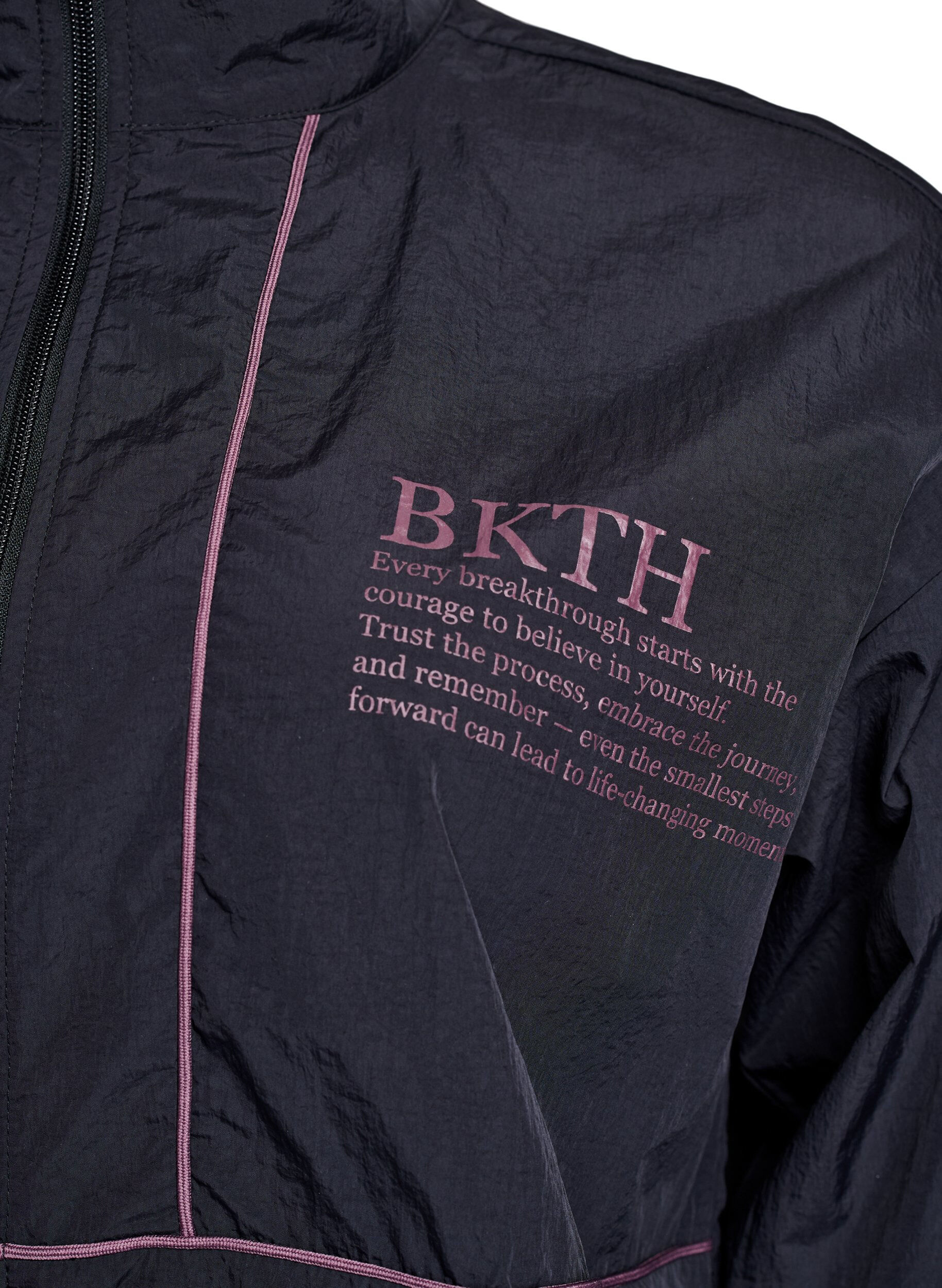 Zizzi Lekka kurtka z kontrastowymi lam&oacute;wkami, Czarne, Packshot image number 2