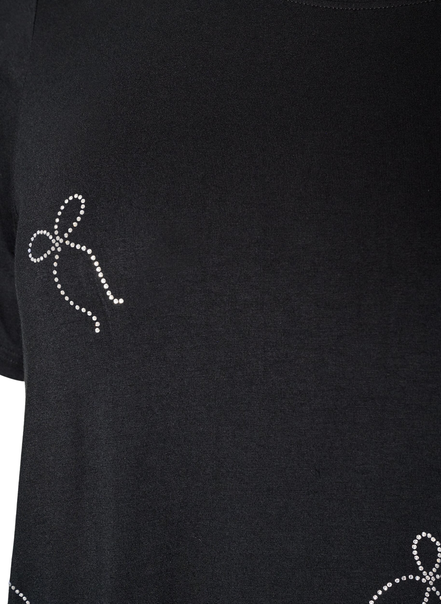 ZizziWiskozowy T-shirt z dzetami, Czarne, Packshot image number 2