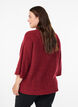 Prazkowany sweter z rekawami 3/4, Czerwony, Model image number 2