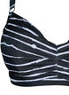 Biustonosz bikini z nadrukiem i fiszbinami, Black White Stripe, Packshot image number 2