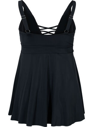 Sukienka kapielowa ze sznurkami, Black, Packshot image number 1