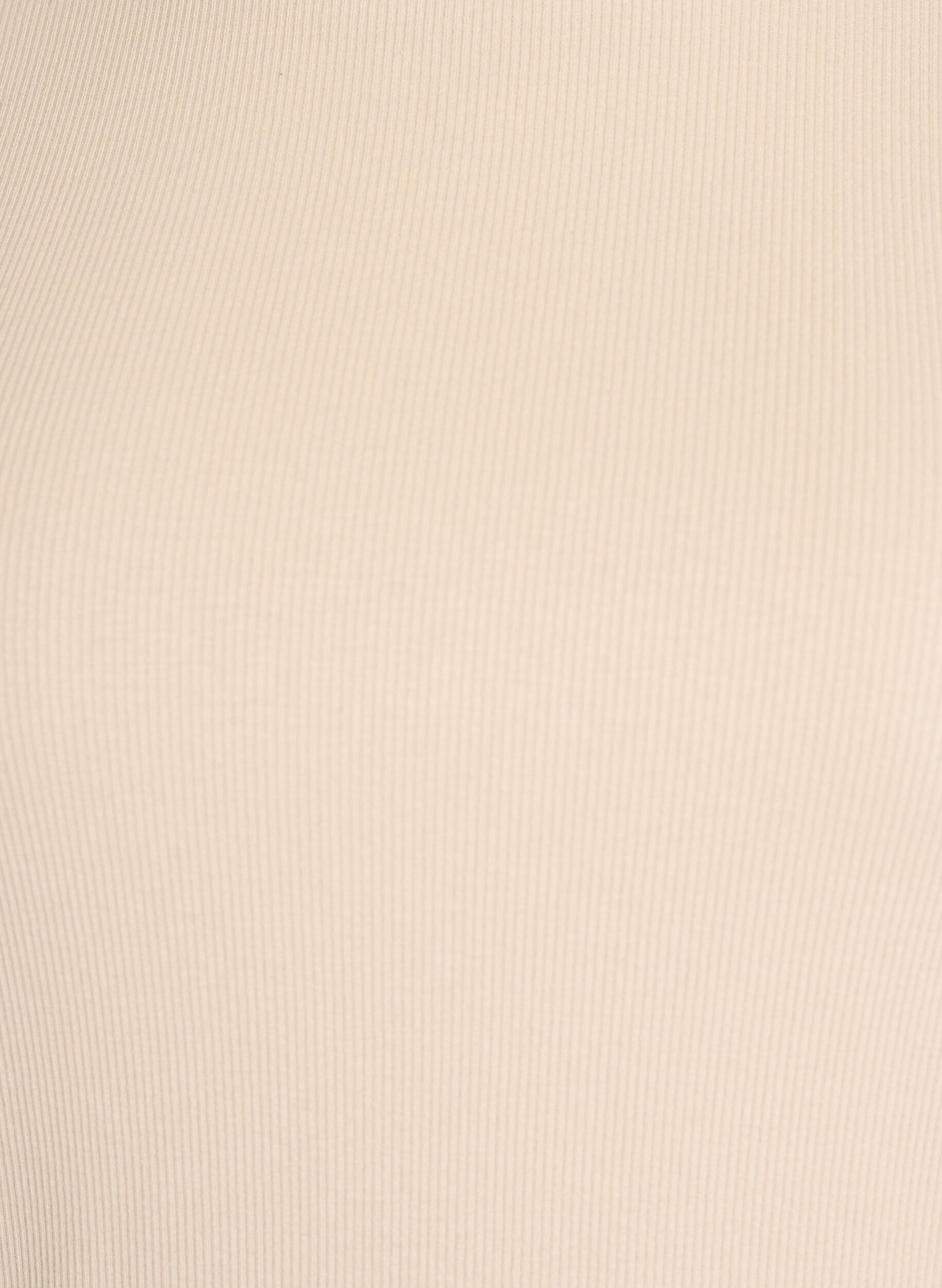 Zizzi Podstawowa koszulka z okraglym dekoltem z rypsowym wzorem, Beżowy, Packshot image number 2