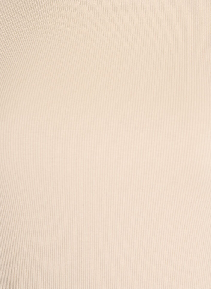 Podstawowa koszulka z okraglym dekoltem z rypsowym wzorem, Beżowy, Packshot image number 2