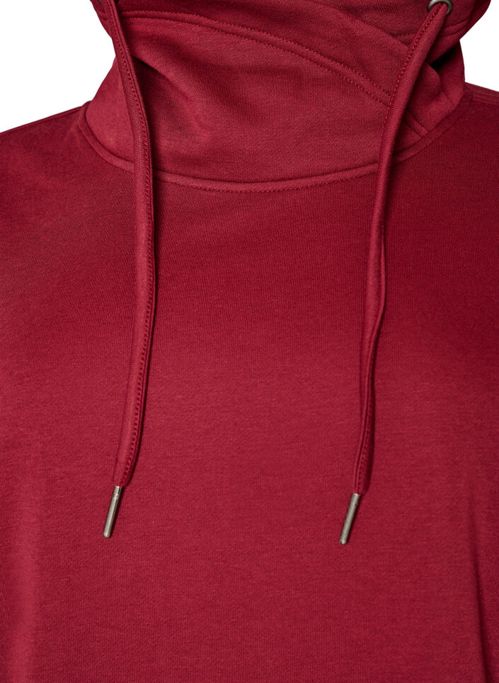 Bluza z wysokim kolnierzem i kieszeniami, Czerwony, Packshot image number 2