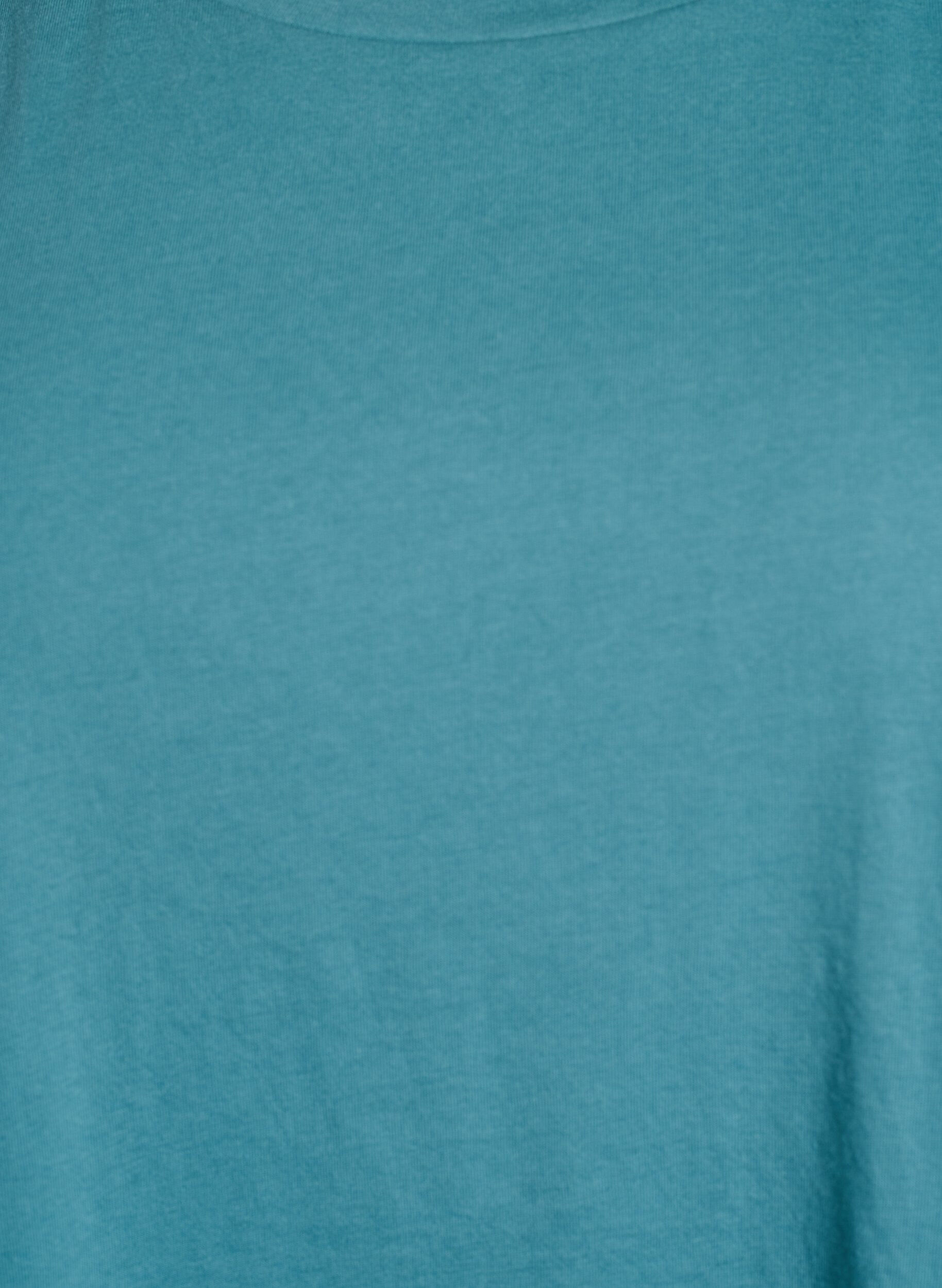 Zizzi T-shirt z kr&oacute;tkim rekawem w mieszance bawelny, Niebieskie, Packshot image number 2