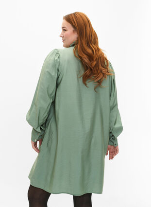 Wiskozowa sukienka koszulowa z marszczeniami, Green Bay, Model image number 1