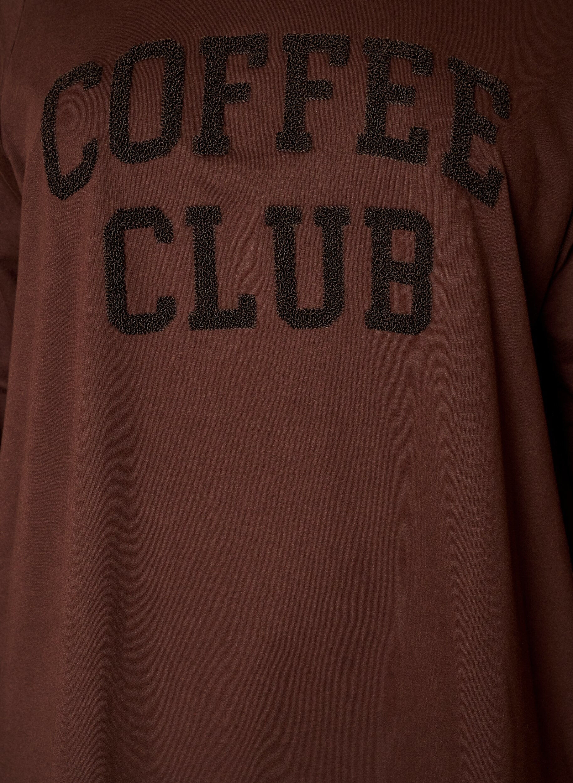 ZizziBluza z kapturem z nadrukiem z tkaniny frotte, Brązowy, Packshot image number 2