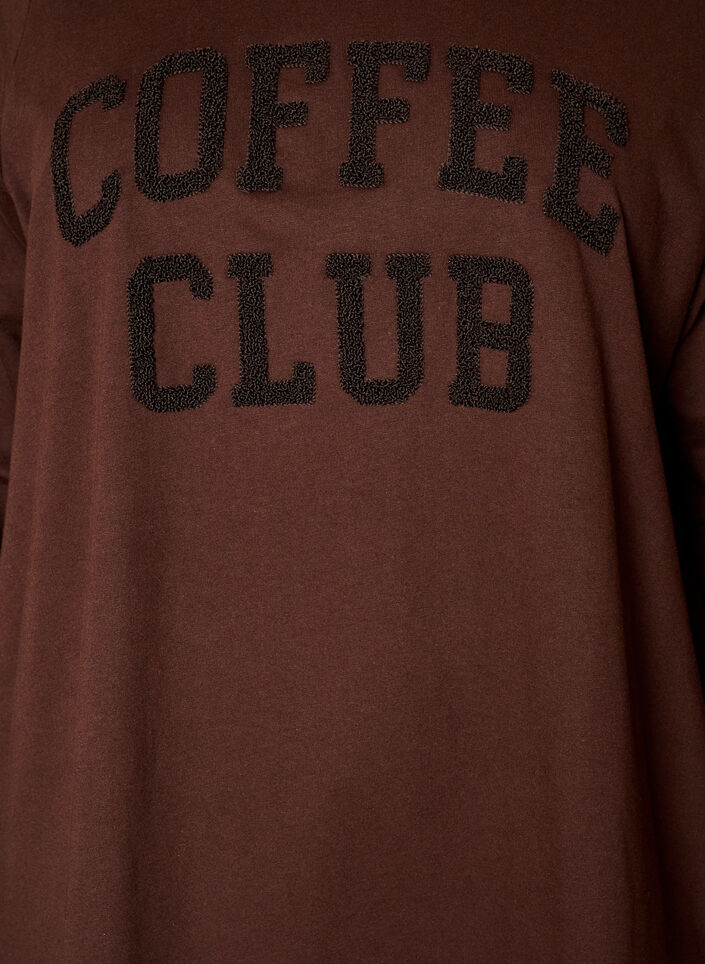 Bluza z kapturem z nadrukiem z tkaniny frotte, Brązowy, Packshot image number 2