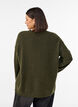 Luzny dzianinowy sweter z widocznymi szwami, Zielony, Model image number 2