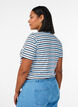 Bawelniana T-shirt w paski, Niebieskie, Model image number 2