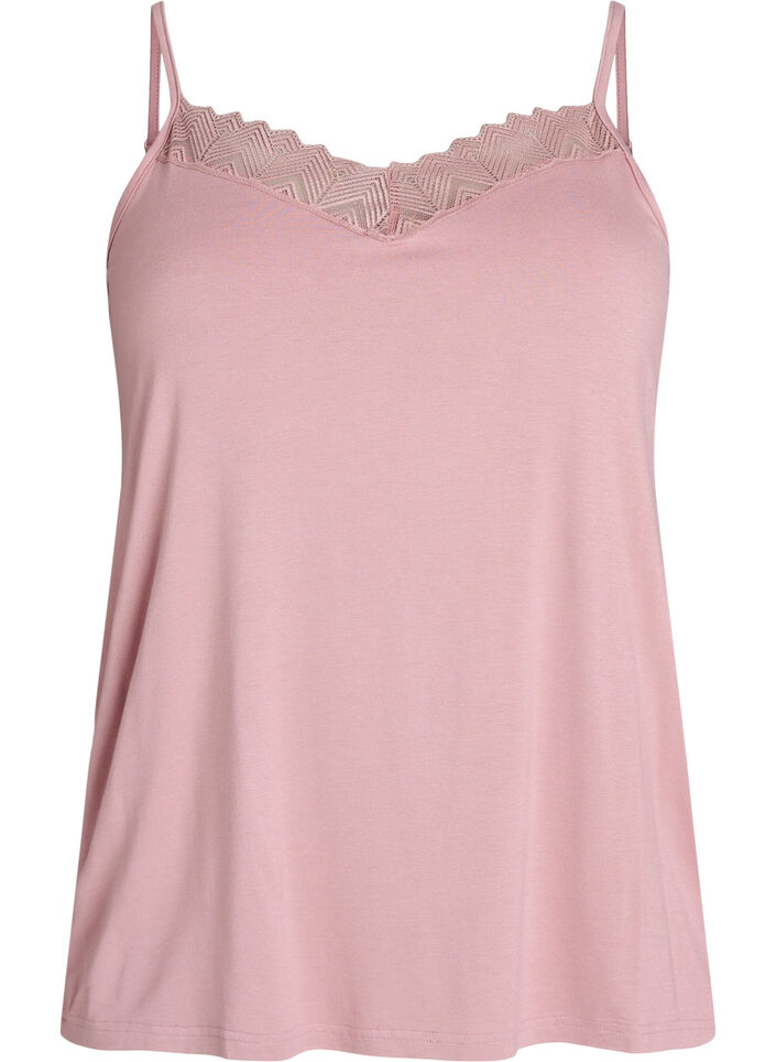 Top z koronkowym detalem i ramiaczkami typu spaghetti, 1342, Packshot image number 0