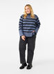 Dzianinowy sweter w paski z golfem, B.Sea w.BlackStripes, Model image number 2